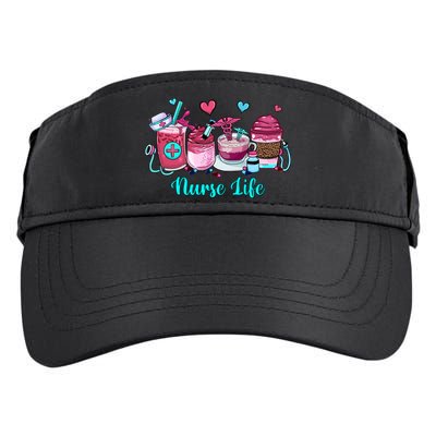 Love Nurse Life Coffee Scrubs And Rubber Gloves Stethoscope Great Gift Adult Drive Performance Visor