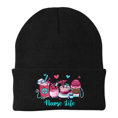 Love Nurse Life Coffee Scrubs And Rubber Gloves Stethoscope Great Gift Beanie