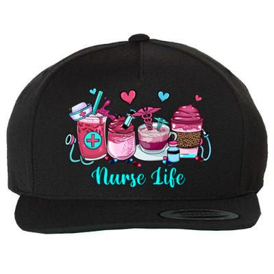 Love Nurse Life Coffee Scrubs And Rubber Gloves Stethoscope Great Gift Wool Snapback Cap