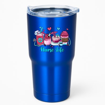 Love Nurse Life Coffee Scrubs And Rubber Gloves Stethoscope Great Gift Tumbler