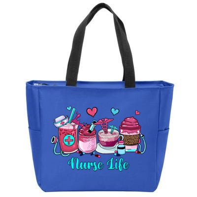 Love Nurse Life Coffee Scrubs And Rubber Gloves Stethoscope Great Gift Zip Tote Bag