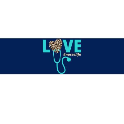 Love Nurse Life Leopard Heart Bumper Sticker