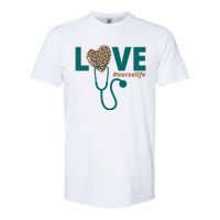 Love Nurse Life Leopard Heart Softstyle® CVC T-Shirt