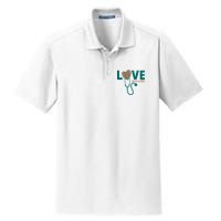 Love Nurse Life Leopard Heart Dry Zone Grid Polo