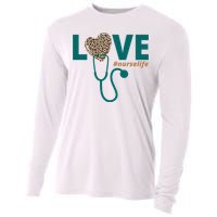 Love Nurse Life Leopard Heart Cooling Performance Long Sleeve Crew