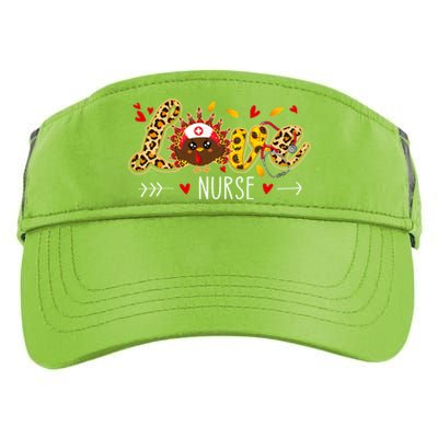 Love Nurse Leopard Sunflower Thanksgiving Turkey Nursing Cool Gift Adult Drive Performance Visor