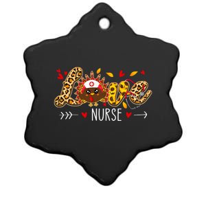 Love Nurse Leopard Sunflower Thanksgiving Turkey Nursing Cool Gift Ceramic Star Ornament