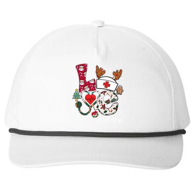 Love Nurse Life Xmas Cna Nurse Crew Matching Scrub Top Gift Snapback Five-Panel Rope Hat