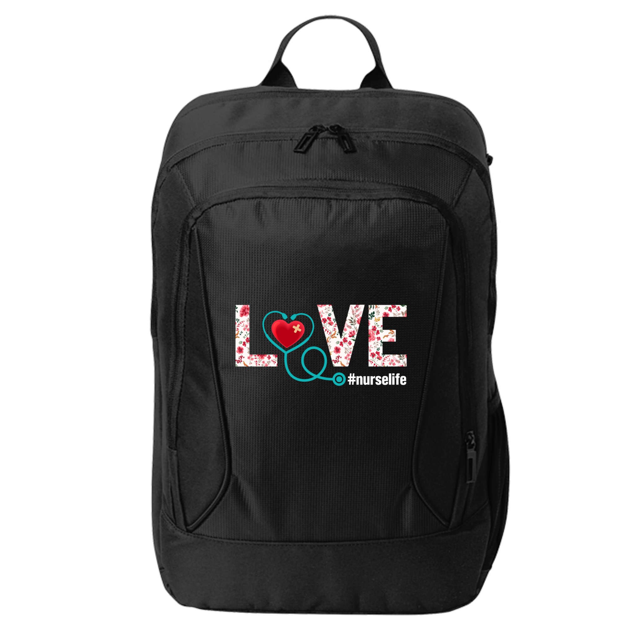 Love Nurse Life Cute Healthcare Leopard Heart Funny Nursing Funny Gift City Backpack
