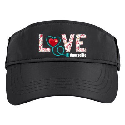 Love Nurse Life Cute Healthcare Leopard Heart Funny Nursing Funny Gift Adult Drive Performance Visor