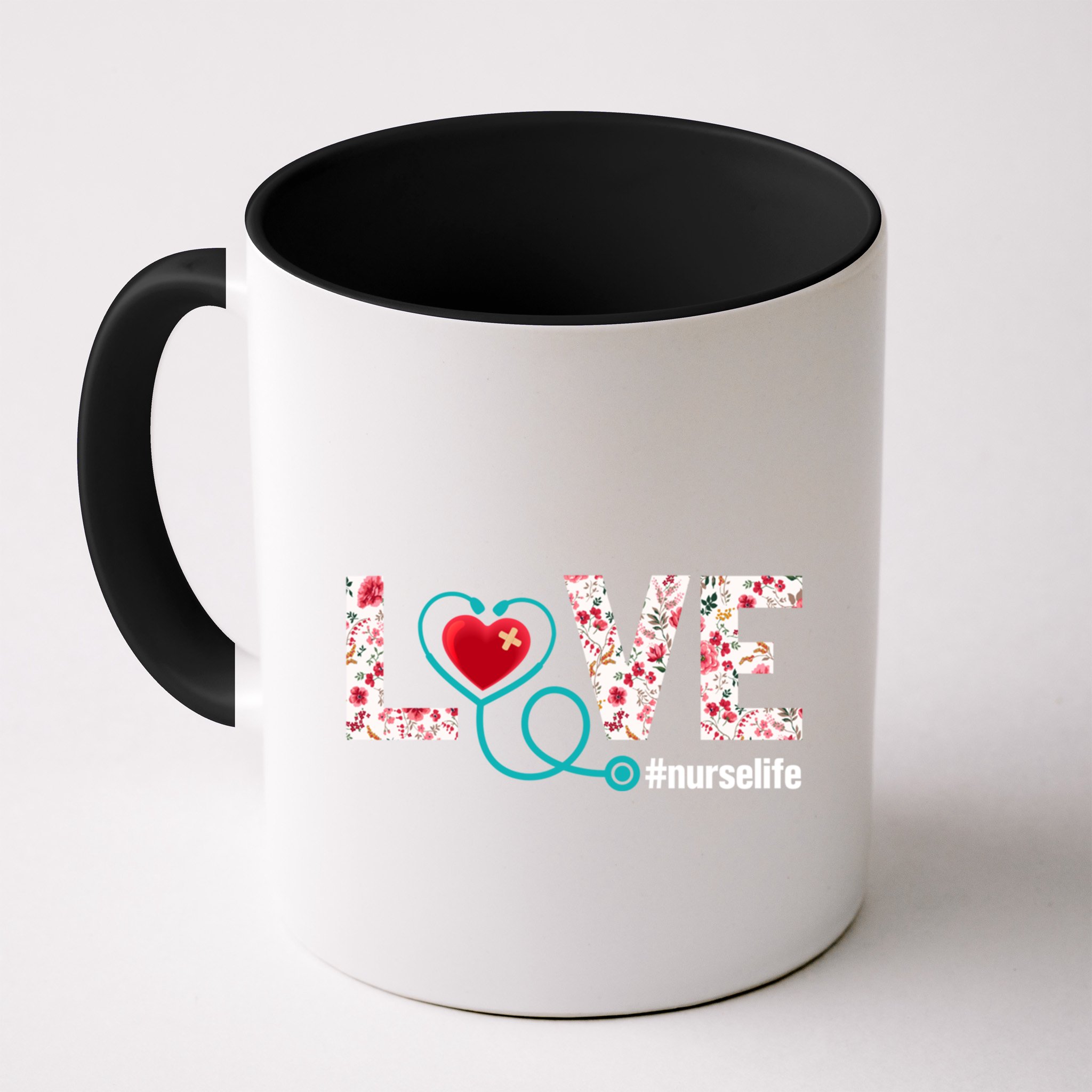 Love Nurse Life Cute Healthcare Leopard Heart Funny Nursing Funny Gift Mug