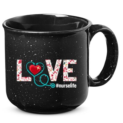 Love Nurse Life Cute Healthcare Leopard Heart Funny Nursing Funny Gift 15oz Campfire Ceramic Mug