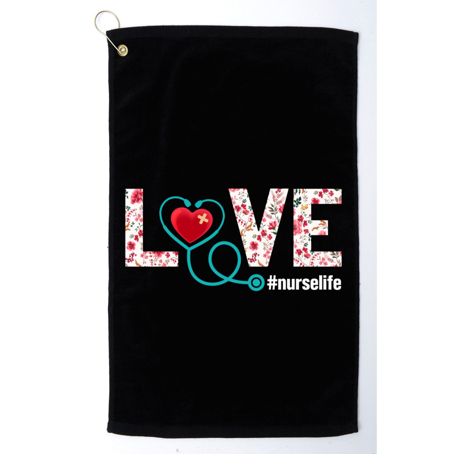 Love Nurse Life Cute Healthcare Leopard Heart Funny Nursing Funny Gift Golf Towel