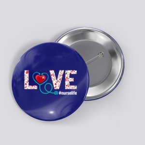 Love Nurse Life Cute Healthcare Leopard Heart Funny Nursing Funny Gift Button