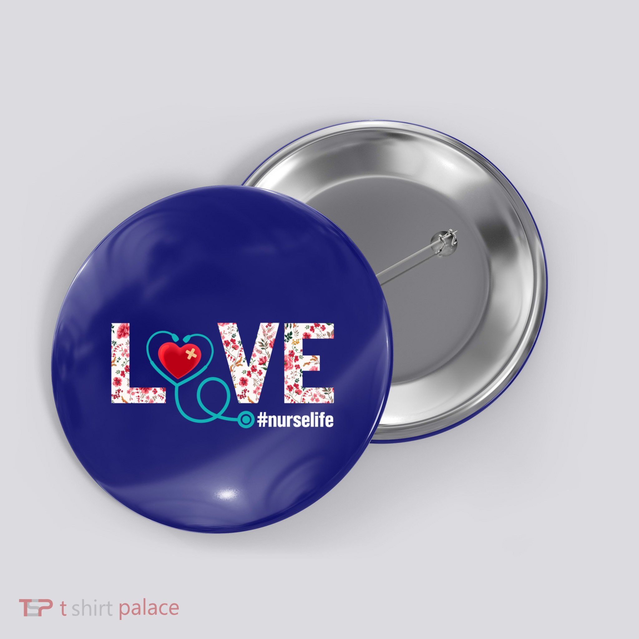 Love Nurse Life Cute Healthcare Leopard Heart Funny Nursing Funny Gift Button