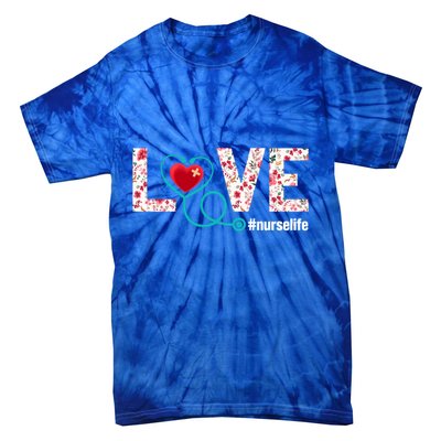 Love Nurse Life Cute Healthcare Leopard Heart Funny Nursing Funny Gift Tie-Dye T-Shirt