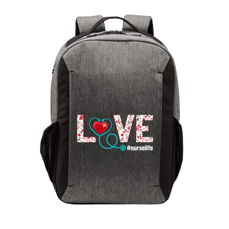 Love Nurse Life Cute Healthcare Leopard Heart Funny Nursing Funny Gift Vector Backpack