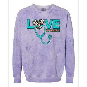 Love #Nurse Life Colorblast Crewneck Sweatshirt