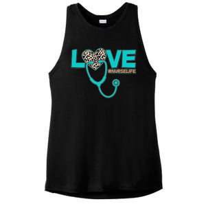 Love #Nurse Life Ladies PosiCharge Tri-Blend Wicking Tank