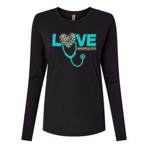 Love #Nurse Life Womens Cotton Relaxed Long Sleeve T-Shirt