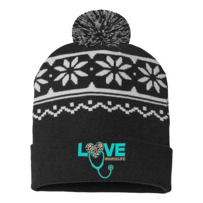 Love #Nurse Life USA-Made Snowflake Beanie