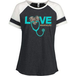 Love #Nurse Life Enza Ladies Jersey Colorblock Tee