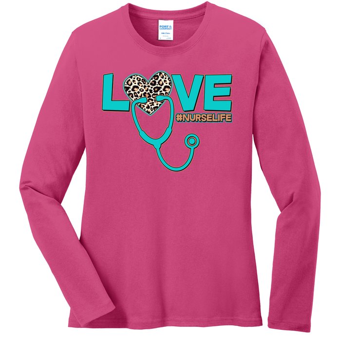 Love #Nurse Life Ladies Long Sleeve Shirt