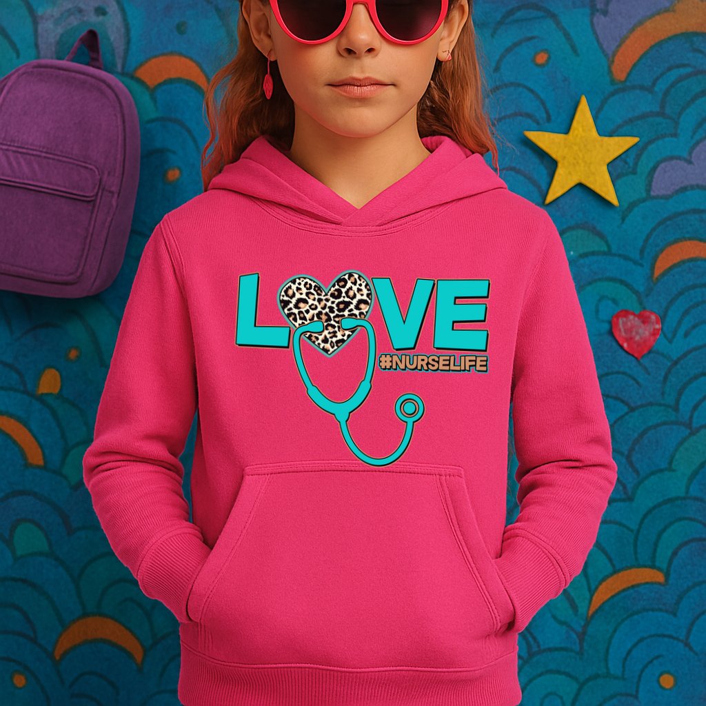 Love #Nurse Life Kids Hoodie