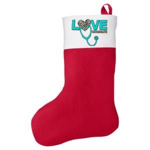 Love #Nurse Life Felt Holiday Christmas Stocking