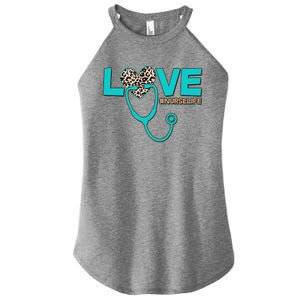 Love #Nurse Life Women's Perfect Tri Rocker Tank