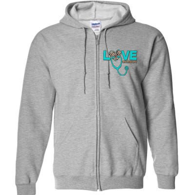 Love #Nurse Life Full Zip Hoodie