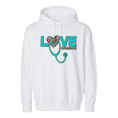 Love #Nurse Life Garment-Dyed Fleece Hoodie