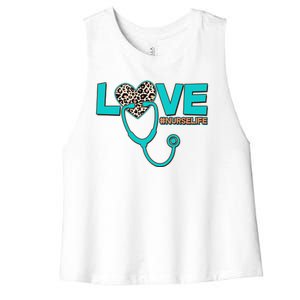 Love #Nurse Life Women's Racerback Cropped Tank