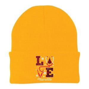 Love Nurse Life Xmas Tree Christmas 2020 Flannel Stethoscope Gift Knit Cap Winter Beanie