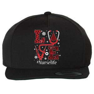 Love Nurse Life Xmas Tree Christmas 2020 Flannel Stethoscope Gift Wool Snapback Cap