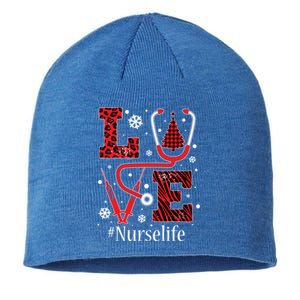 Love Nurse Life Xmas Tree Christmas 2020 Flannel Stethoscope Gift Sustainable Beanie