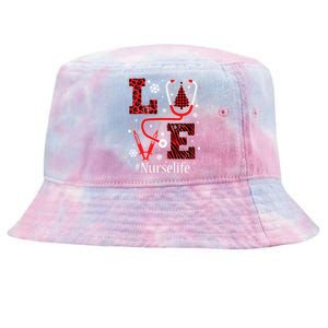 Love Nurse Life Xmas Tree Christmas 2020 Flannel Stethoscope Gift Tie-Dyed Bucket Hat