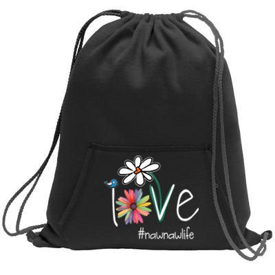 Love Nawnaw Life Art Flower Color Sweatshirt Cinch Pack Bag