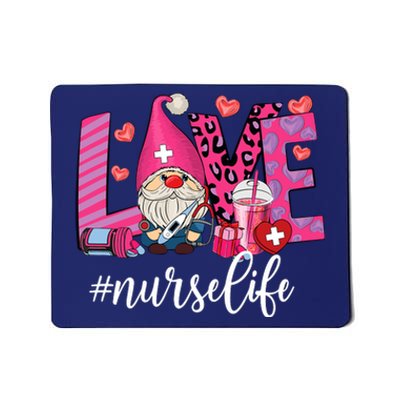 Love Nurse Life Gnome Valentine Nursing Valentines Day Mousepad