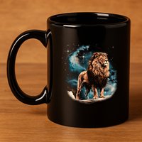 Lion Night 11oz C Handle Ceramic Mug