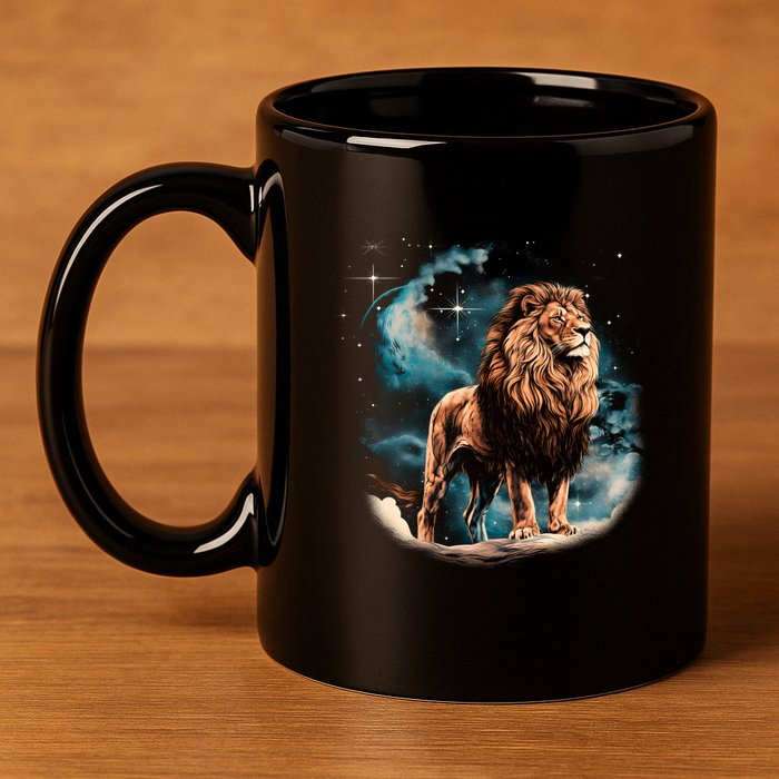 Lion Night 11oz C Handle Ceramic Mug