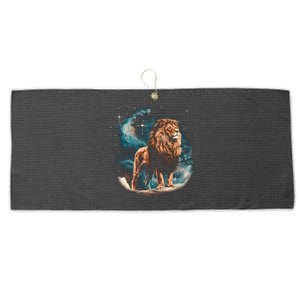 Lion Night Large Microfiber Waffle Golf Towel