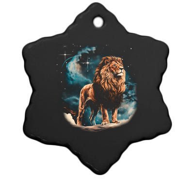 Lion Night Ceramic Star Ornament