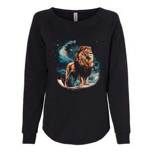 Lion Night Womens California Wash Sweatshirt