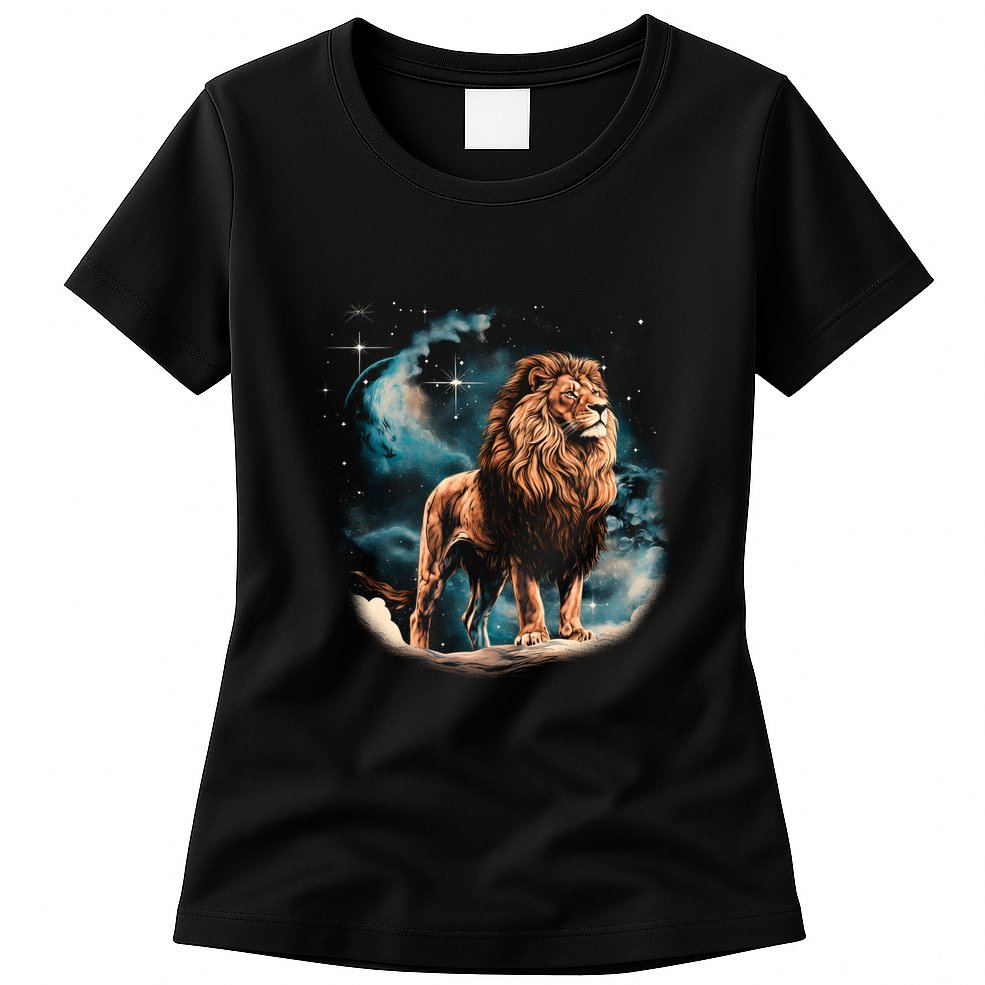 Lion Night Womens T-Shirt