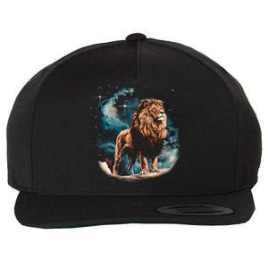 Lion Night Wool Snapback Cap