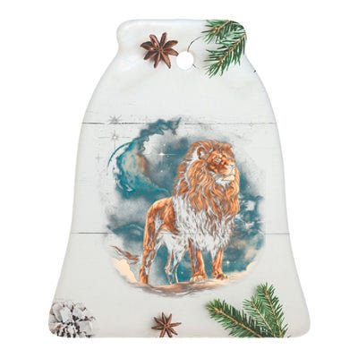 Lion Night Ceramic Bell Ornament