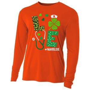 Love Nurse Life Stethoscope Shamrock Irish Nurse Patrick Day Gift Cooling Performance Long Sleeve Crew