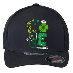 Love Nurse Life Stethoscope Shamrock Irish Nurse Patrick Day Gift Flexfit Unipanel Trucker Cap