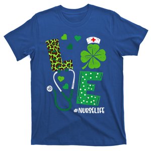 Love Nurse Life Stethoscope Shamrock Irish Nurse Patrick Day Gift T-Shirt